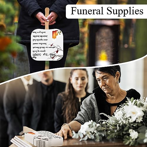 Image of Sherr 50 Pcs Funeral Sympathy Memorial Gifts Favor Bulk Christian Church Fans Handheld Memorial Service Favors Those We Love Don't Go Away Decoration
