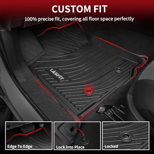 Image of LASFIT Front Mats Fit for Tacoma 2016-2023 (Only Fit Auto Tran & 1st Row), Custom Fit All Weather Protection Durable TPE Floor Liners for 2024 2025 2026 Tacoma Accessories Front 1st Row Row Car Mats