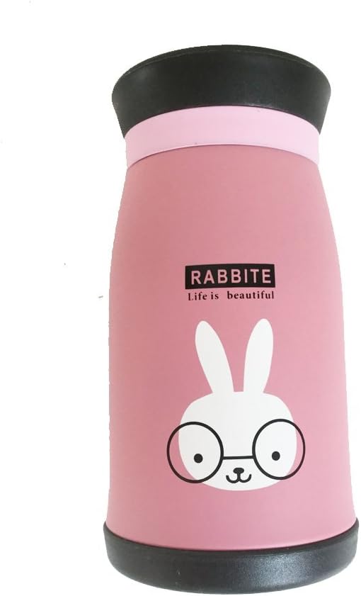 JAYYANG Stainless Steel Cute Cartoon Animal Thermos Travel Off PINK-5.5inches