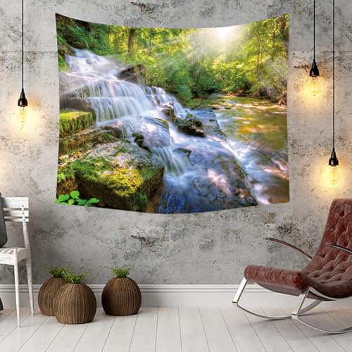 Tapices de pared con diseño de ríos en el bosque para decorar salones 3