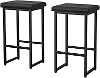 Vista 5 de Panana Juego de mesa de comedor de 3 piezas, mesa de bar de cocina con dos estantes de almacenamiento de taburetes, mesa de madera con acabado