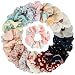 30 Pcs Chiffon Hair Bands Ponytail Ties Hair Scrunchies Flower Hair Scrunchies Girl Hair Accessory, Great for Casual and Party Dress