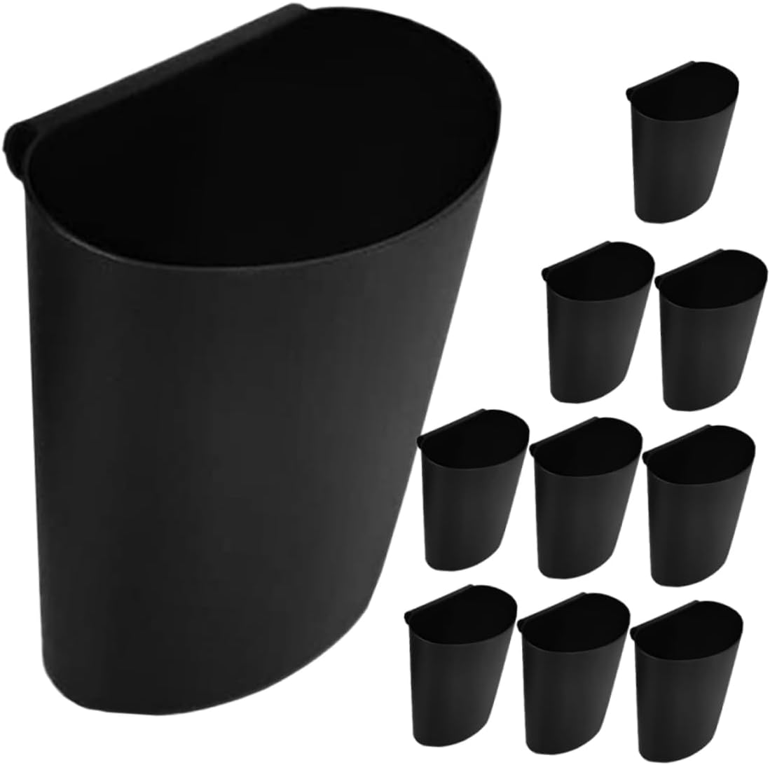 Healifty 10Pcs Space Saving Hanging Cup Holder for Rolling Carts Plastic Storage Buckets Versatile Organizing Baskets for Home and Salon Use
