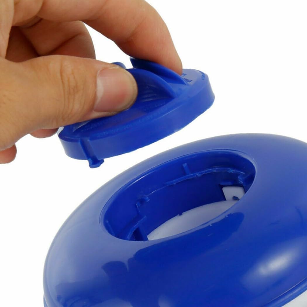 Dispenser galleggiante regolabile per piscina per compresse e pillole, dispositivo di auto-dosaggio per spa, piccole piscine, trattamento dell'acqua all'aperto, 12,4 cm