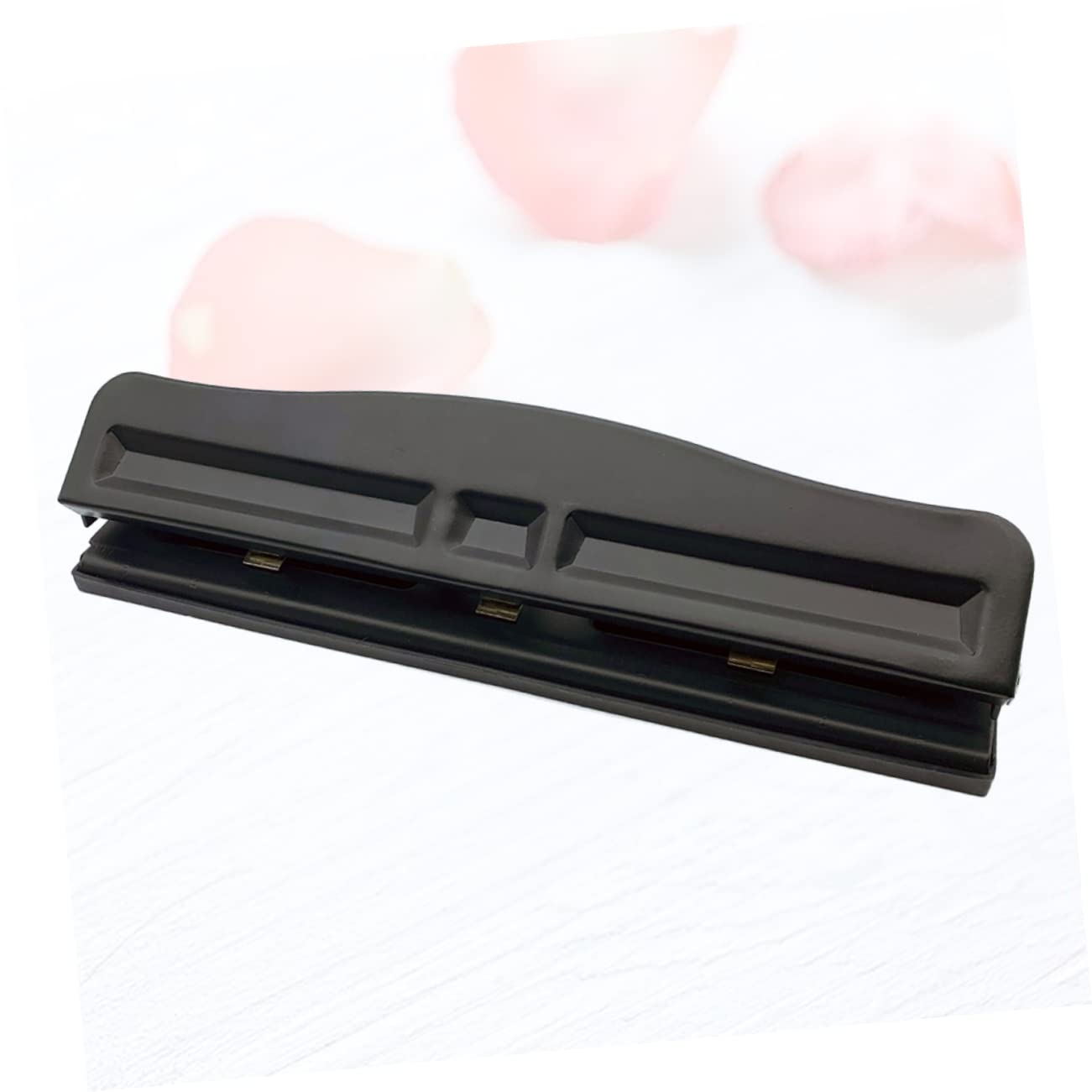 Punzonatrice a 3 Fori Manuale in Metallo Nero per Carte | Scrapbooking e Archiviazione, Raccolta Trucioli Facile da Svuotare, Uso Comodo Struttura Completamente in Metallo