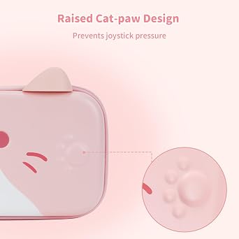 GeekShare Carrying Case Compatible with Switch 2 (2025) 7.9 Inch, Hard-Shell Slim Travel Case with 10 Game Card Slots for Switch 2 Console and Accessories, Cat Ear (Pink)
