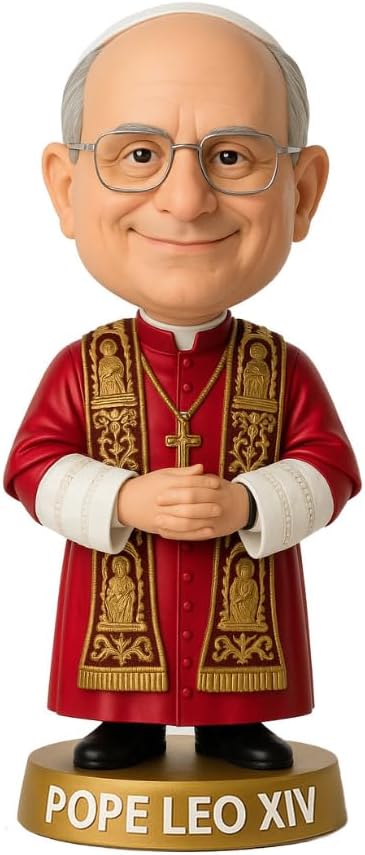 LEMONSODA Pope Leo XIV Bobblehead - 8 Inch Collectible Figure - Catholic Gift, Religious Decor, Funny Desk Accessory (Mitre)