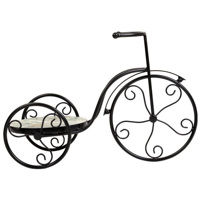 Support vélo en mosaïque et fer forgé noir pour décoration extérieure - 3