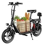 WINDHORSE 850W Peak Electric Scooter with Seat, 20MPH & 25 Miles Range, Dual Suspension, 3 Gear Speed, Cruise Control, 14' Folding E Scooters with Key Start & Basket