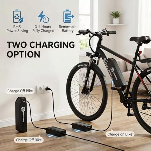 SINOHON 26″ Electric Bike for Adults, 1000W Peak Motor
