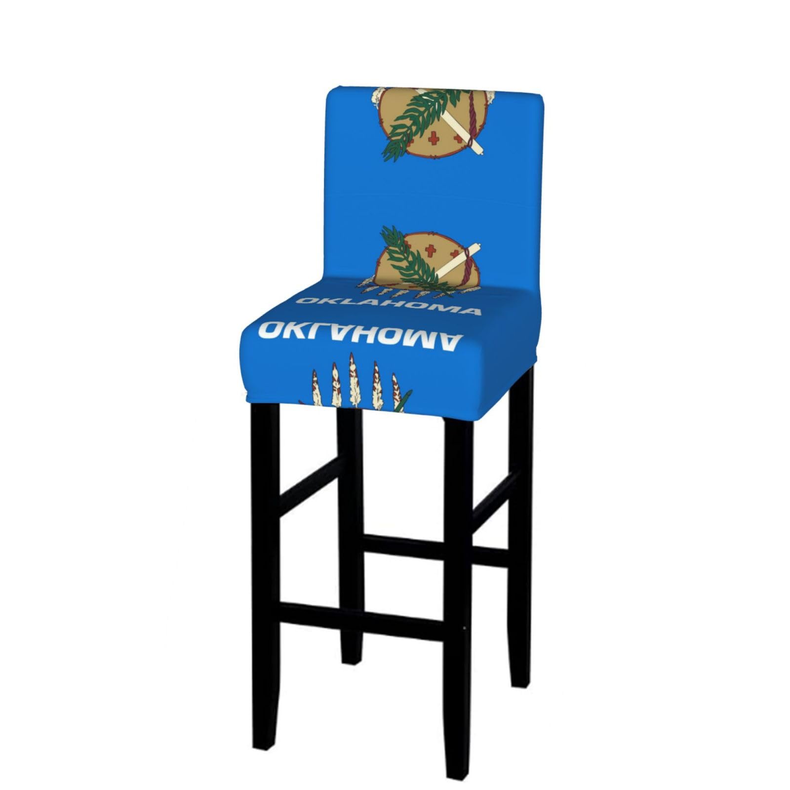 Oklahoma State Flag Bar Stool Cover-Stretchy Chair Slipcover for Kitchen