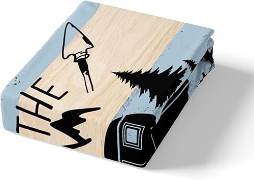 Miniatura 4 de Feelyou Funda de edredón para cámper, tamaño Queen, funda de edredón de camping feliz, juego de ropa de cama de camping para caravana, juego de ropa