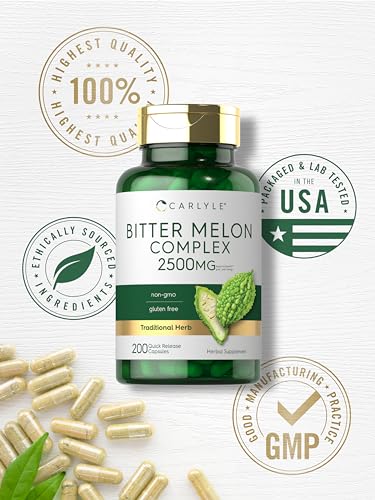 Image of Carlyle Bitter Melon Capsules | 200 Count | Non-GMO & Gluten Free Extract | Complex Supplement