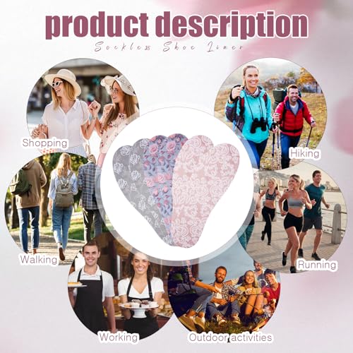Image of 3 Pairs No Show Socks Sockless Shoe Liners Women