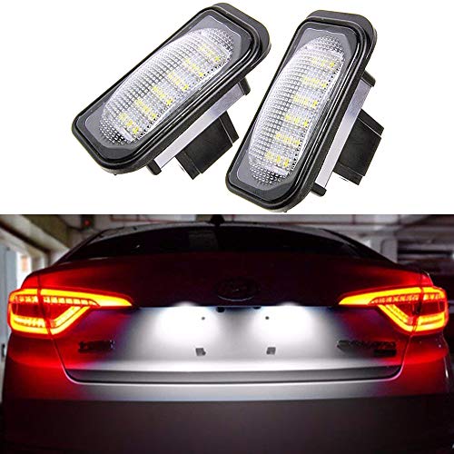 Car License Plate Lights 24-3528-SMD Lamp Assembly for Mercedes-benz C E CLS SLK Class W203 5D W211 S211 W219 R171 Error Free 3W 18 Led White License Plate 2-pack