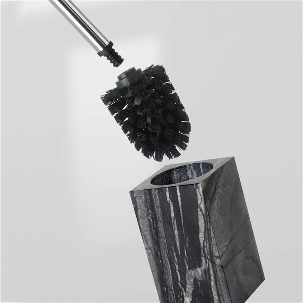 Escobillero y Portaescobillas Juego de portaescobillas baño con Base mármol y Mango Metal extraíble Limpieza Profunda