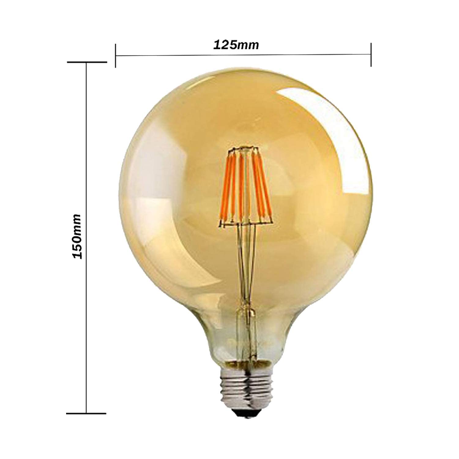 Retro -LED -Filament -Vintage -Glühbirne 8W LED Edison Glühbirne E27 Dimmbare Lichtschraube Glas Innenbeleuchtung Lampe kreative Glühbirnen Art G125.