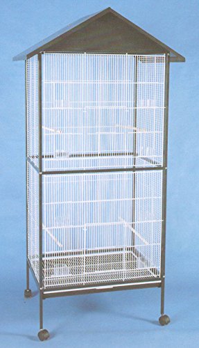 Mcage Large Outdoor/Indoor Flight Aviary Canary Parakeet Cockatiel LoveBird Finch Cage 0591 Black