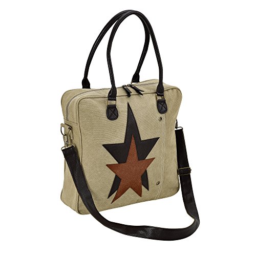 [corium] Bolso de Hombro para Mujeres Beige Bolso de Lino 40 x 40 x 10 cm