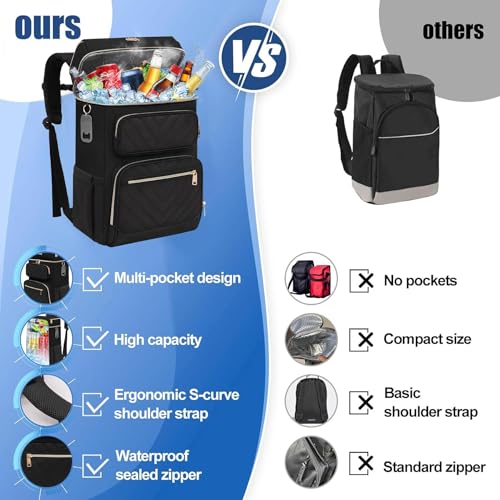 Image of Backpack Cooler Insulated Leakproof, Soft Cooler for Outdoor Camping Hiking