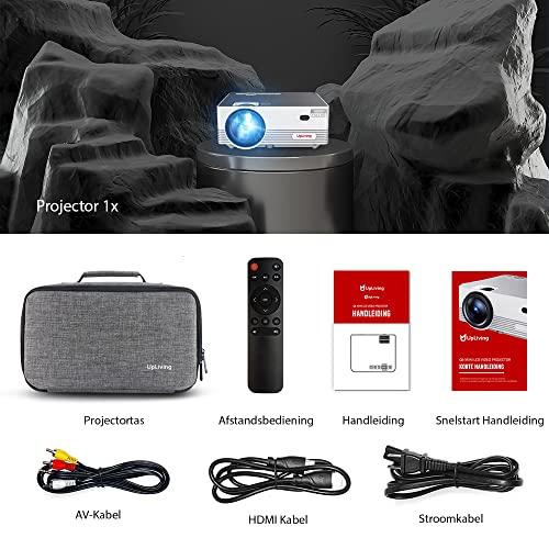 UpLiving® LCD Mini Beamer met WiFi | Met Bluetooth | Native Full HD | 10.000:1 Contrastratio | 8.000 Lumen | Projector - Mini Beamer - Draagbare Pocket Beamer - Afstandsbediening - Draagtas - Image 8