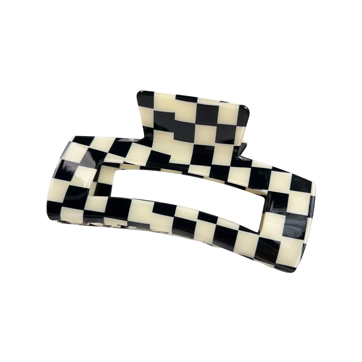 Square Checker Claws Tortoise Barrettes Claw Clips for Women Checkered Hair Clip No-Slip Grip Lattice Claw Clip Clamp Large Hairs Accessories for