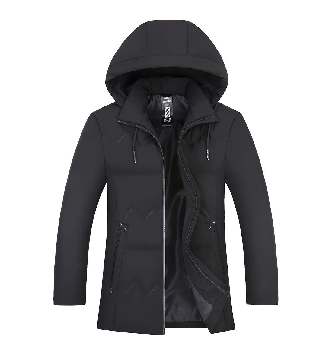 Mens Winter Coats Parka Jacket Cotton Coat Thicken Jacket Padded Jacket Thick Thermal Outwear with Hood