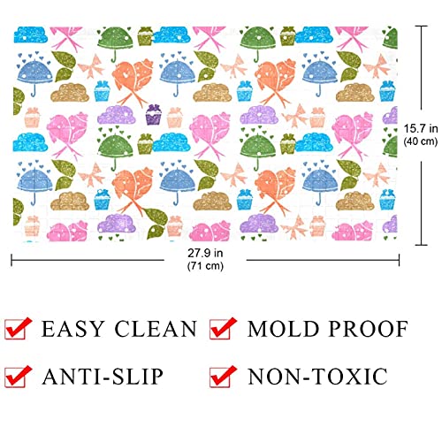 Tapis de bain antidérapant 40 x 70 cm lavable avec trous drainage - 5