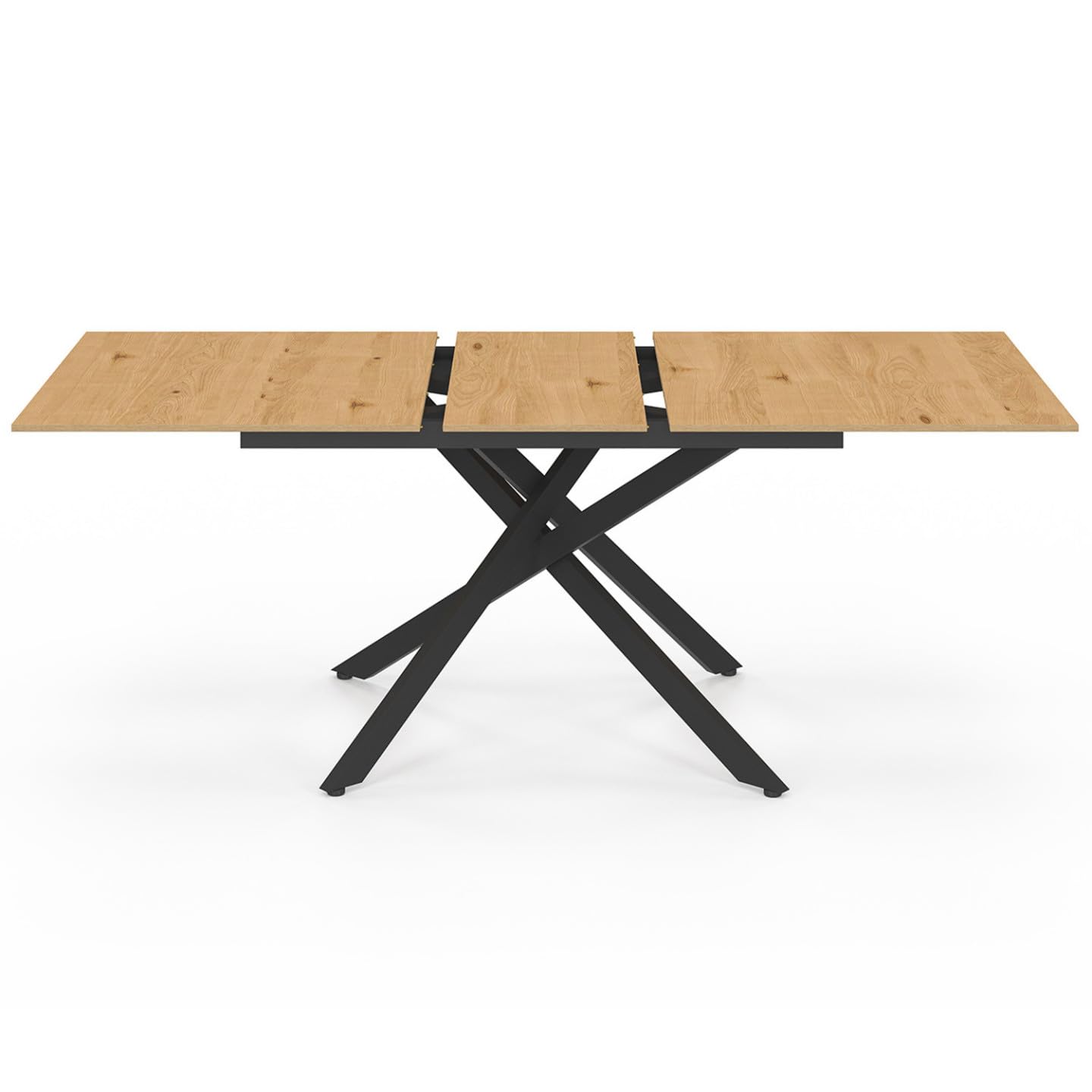 IDMarket - Table à Manger Extensible Rectangle INES 160-200 cm Bois et Noir