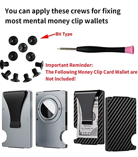 Replacement Screws and Screwdriver for Minimalist Wallet Wallet Screws for Slim Wallet Wallet Accessories (Basic Black) - Image 3