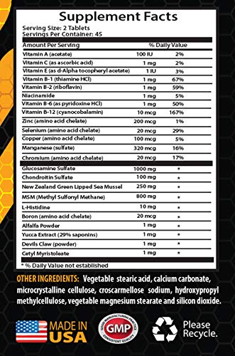 Hs Prime Joint Vitamins For Women - Joint Matrix 2170Mg - Premium Complex - Glucosamine Extra Strength - 2 Bottles 180 Tablets #TOP1