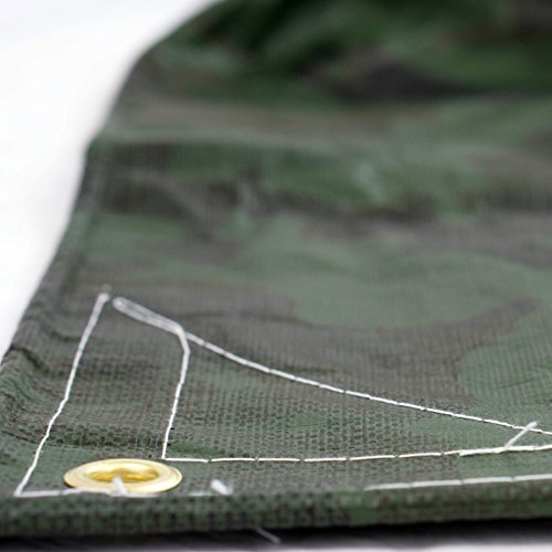Heavy Duty Waterproof Camo Tarp - Reversible Camouflage / Green Tarp - 6x8 with UV Protection for Outdoor Camping RV Truck and Trailers