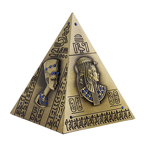 Homyl Antigo Egito Pirâmide Mealheiro Poupança Pote Vintage Home Decor Craft - Bronze
