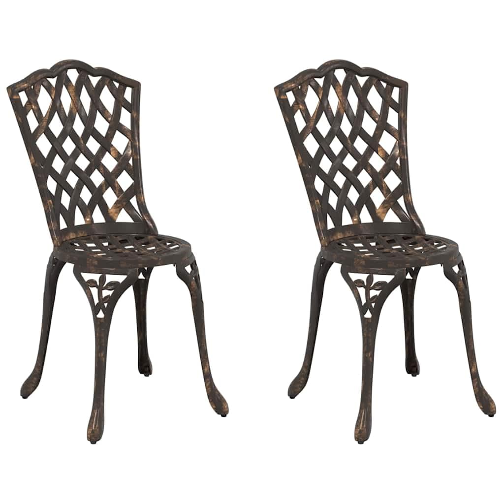Chaise jardin vintage vidaXL en aluminium bronze au design résistant