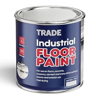Morgan's Trade 1L Industrial Floor Paint-Ideal For Concrete, Masonry, Garage & Other Floors- Fast Drying Formula-Interior & Exterior Use- (Light Grey)
