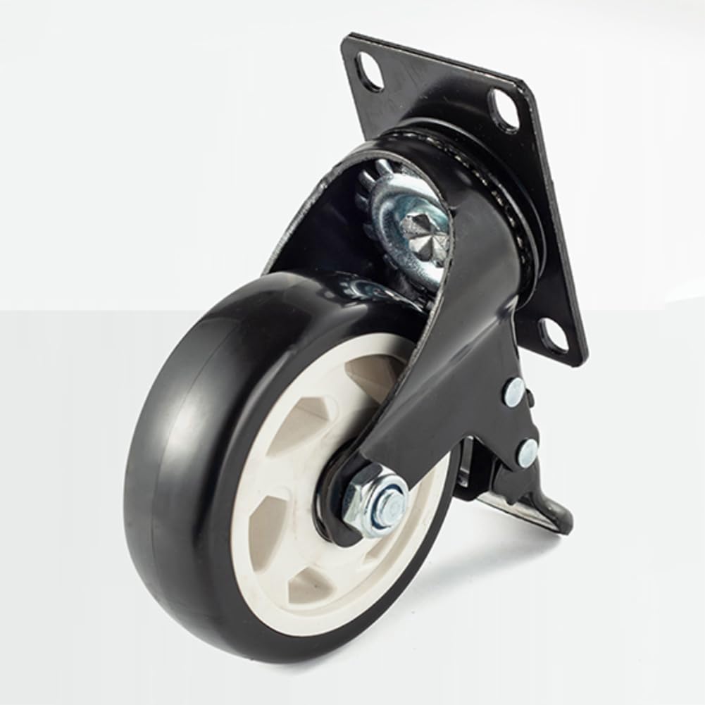 4er-Pack Möbelschrankrollen, 2,5-Zoll-Plattenrollen, Tragfähigkeit: 80 kg/Rolle | Doppelte Kugellager | Material: kleine Polyurethan-Rolle