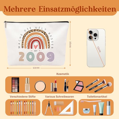 ZUFIO Geschenk zum 16. Geburtstag Mädchen Make-Up Tasche,Inspiration Schlüsselanhänger,Lustiges Geburtstagsgeschenk für Frauen 16. Geburtstag, 16 Jahre Geburtstag Mädchen 2009
