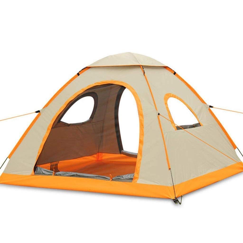 Tente de camping familiale 1-4 personnes verte double vitesse automatique