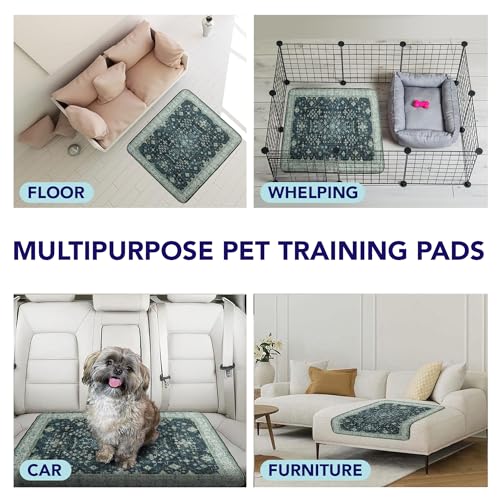Image of PUPIBOO Washable Pee Pads for Cats & Dogs - Super Absorbent Reusable Cat Litter Mat & Puppy Training Pad - 100% Waterproof, Leak-Proof & Non-Slip Whelping Pads for Pet Housebreaking