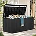 YITAHOME Außenspeicherbox 230-Gallonen-wasserdichte Deckbox für Gartengeräte Terrassenkissen Swimmingpool-Zubehör verschließbar einfach zusammenzubauen vielseitiger Sitzbank oder Tisch,schwarz