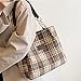 Fashion Shoulder Hobo Bags for Women Wool Tweed Tote Bags Plaid Pattern Bowknot Handbags and Purses (Tote)