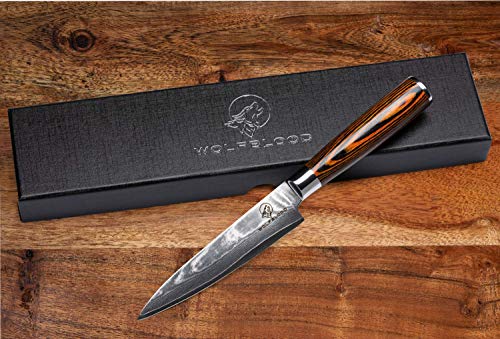 Damast-Küchenmesser Wolfblood L (24 cm) – Profi-Kochmesser