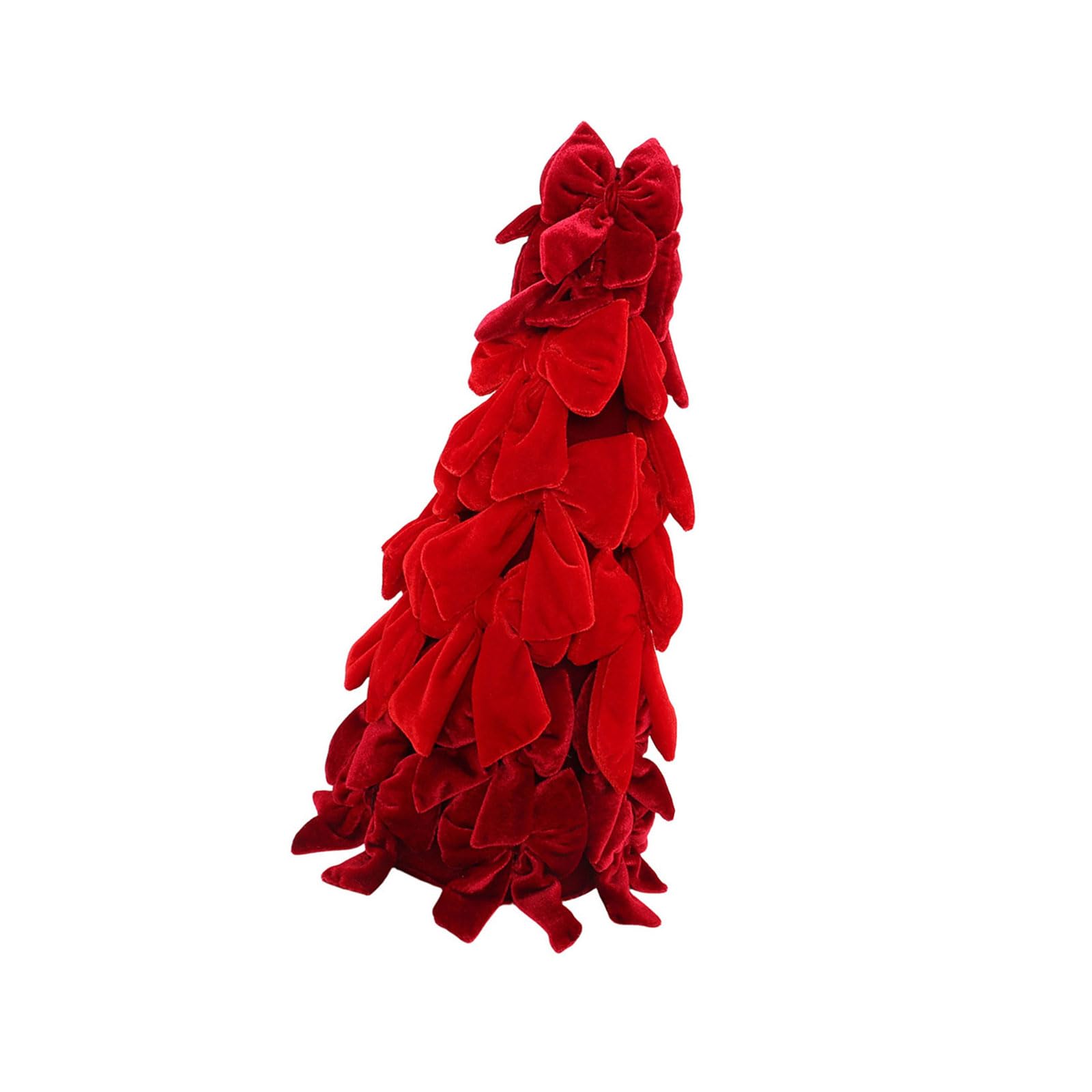 carotoe Luxury Velvety Bowknot Christmas Tree Plush Bowknot Holiday Tree Ornament for Christmas Party Tabletop Centerpeices Indoor Decoration Velutinous Bend Decoration
