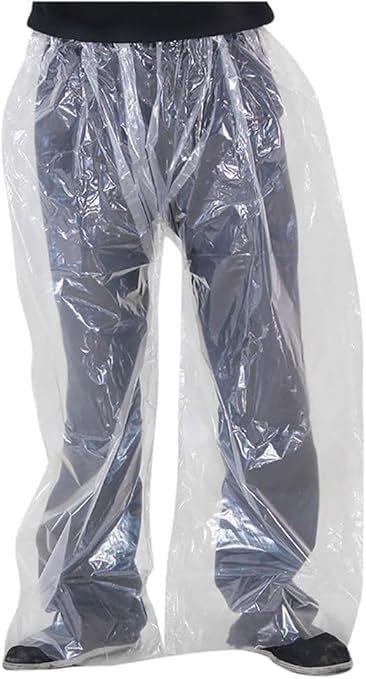 DRAWBRIDGE Disposable Waterproof Plastic Pants Cover – Full-Length Clear Protective Trousers for Rain, Dust & Messy Work – Unisex, One Size Fits Most Multicolour DRAWBRIDGE Disposable Waterproof Plastic Pants Cover – Full-Length Clear Protective Trousers for Rain, Dust & Messy Work – Unisex, One Size Fits Most Multicolour