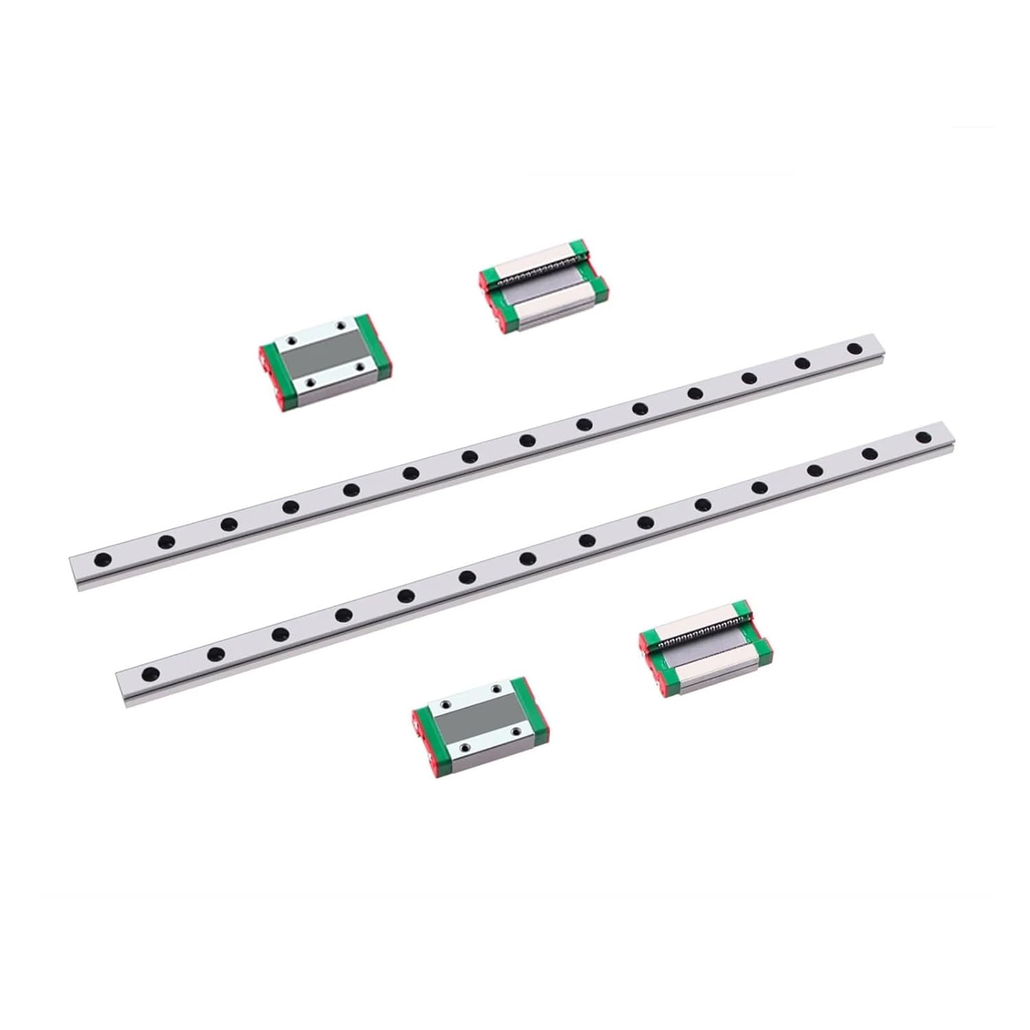 2 Pieces of MGN9 Linear Guide Rails 100-550mm + 4 Pieces of MGN9H Slides(200mm)
