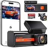 Dash Cam Front and Rear, Veement S80 4k+1080P Dual Dashcam for Cars, WiFi Mini Dash Camera,1.47” Display Car Camera,170°Wide, Night Vision, 24H Parking Mode, G-Sensor, App, 32GB Card Included