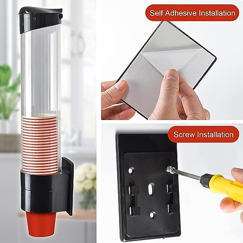 Image of INTERIA Paper Cup Dispenser | Glass Dispenser | Disposable Cup Holder Organizer - Wall Mountable Plastic (Multicolor)