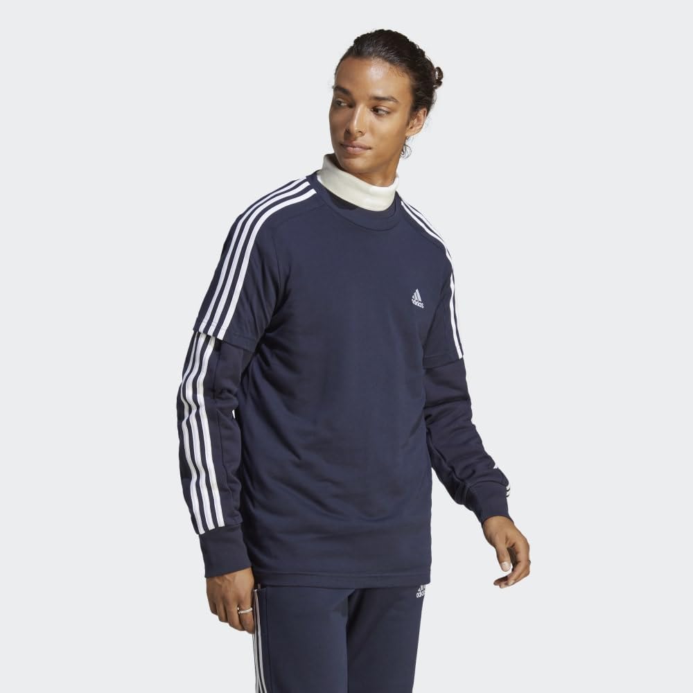 adidas Essentials Single Jersey 3-Stripes tee Camiseta de Manga Corta Hombre (Pack de 1)