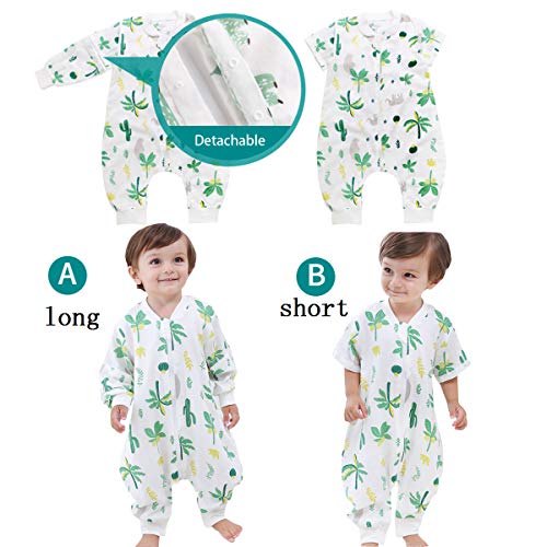 Happy Cherry Baby Slaapzak met Lange Mouwen Zomer Zachte Katoenen Jumpsuit Pyjama Aparte Benen Onesie met Afneembare… - Image 6