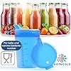 Horn Medical Lot de 3 gobelets à bec verseur de 250 ml pour adulte avec deux couvercles (grande et petite ouverture) par lot – Couleur au choix (bleu) #4